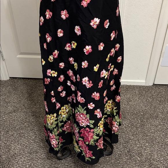 Express dress maxi 3/4 floral rayon MADE IN USA Vintage boho spring summer chic - Picture 3 of 7